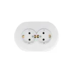 OSEN Розетка двойная с заземлением 16А, механизм, белый, круглая Lezard 744-0200-127B