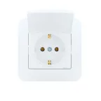 ASTI Розетка с заземлением с крышкой, 16 А, белая Lezard 7081-0202-123B