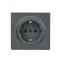 LETO Розетка с заземлением цв.графит.Lezard 752-3400-122B