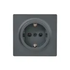                  LETO Розетка с заземлением цв.графит.Lezard 752-3400-122B
               