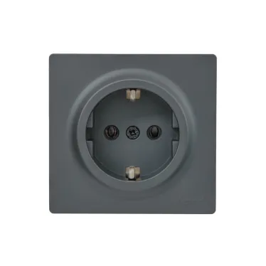 LETO Розетка с заземлением цв.графит.Lezard 752-3400-122B