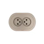                  OSEN Розетка двойная без заземления 16А, механизм, титан, круглая Lezard 744-3700-128B
               