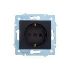 ASTI Розетка с защитой от детей, 16 А,механизм, чёрный бархат Lezard 7081-4288-124B