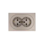 OSEN Розетка двойная с защитой от детей 16А, механизм, титан Lezard 743-3700-127BPCH