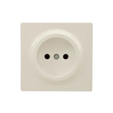 LETO Розетка без заземления крем Lezard 752-0300-121B