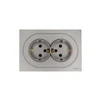                  OSEN Розетка двойная с заземлением 16А, механизм, серый матовый Lezard 743-7400-127B
               