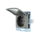 ASTI Розетка с заземлением с крышкой, 16 А, механизм, платина Lezard 7081-3588-123B