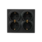                  LETO Розетка четверная с заземлением закрытый корпус чёрный бархат Lezard 752-4200-127BDP
               