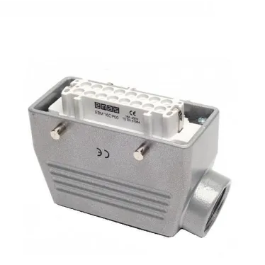 Кожух с гнездом металлический, 16 полюсов, 16A, боковой ввод (PG 21), IP65