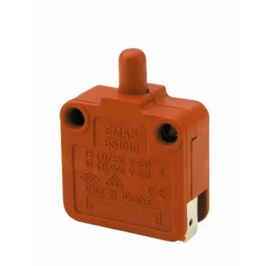 Мини-выключатель, привод пластиковый плунжер (1НО, мгновенное действие), пластиковый корпус (250В AC, 16А), IP50