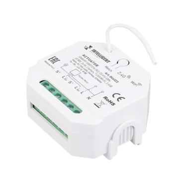 Актуатор INTELLIGENT ARLIGHT SMART-SWITCH-702-72-PS-DIN 230V, 2x1A, Curtain, TUYA Wi-Fi, 2.4G, IP20, пластик, 5 лет