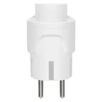 Вилка угловая c/з белая с кнопкой извлечения из сети 16А 250В TDM