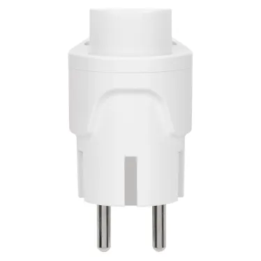 Вилка угловая c/з белая с кнопкой извлечения из сети 16А 250В TDM