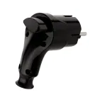 Вилка угловая c/з черная с кнопкой извлечения из сети 16А 250В TDM