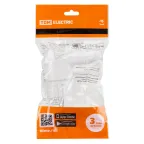 Вилка угловая c/з белая с кнопкой извлечения из сети 16А 250В TDM