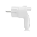 Вилка угловая c/з белая с кнопкой извлечения из сети 16А 250В TDM