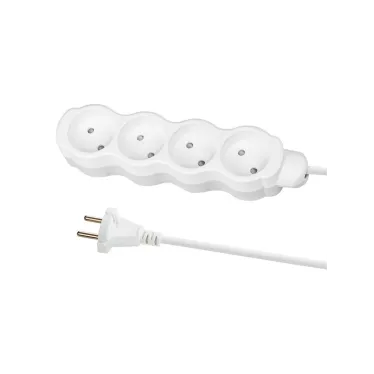 Удлинитель бытовой Люкс 4 гнезда 10 м б/з с з/ш ПВС 2х10 мм2 10 А 250 В 2400 Вт TDM