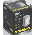 DOMINIC Удлинитель У08K 8 мест 2P+PE 1,5м 3х1,0мм2 16А/250В USB A+C 20Вт серый IEK