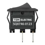 Выключатель клавишный KCD11-101 250В AC/DC, 1P, 3А, (2с), ON-OFF, черный, Micro TDM