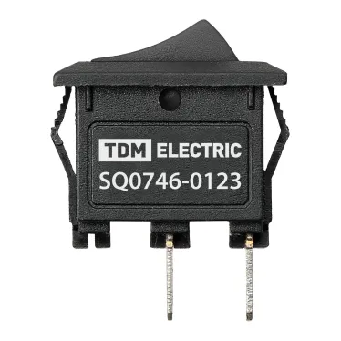 Выключатель клавишный KCD11-101 250В AC/DC, 1P, 3А, (2с), ON-OFF, черный, Micro TDM