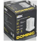 DOMINIC Удлинитель У08K 8 мест 2P+PE 1,5м 3х1,0мм2 16А/250В USB A+C 20Вт белый IEK
