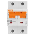 Выключатель автоматический ВА47-125 двухполюсной 125А 15кА характеристика D