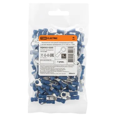 Наконечник кольцевой изолированный НКИ с легким вводом проводника 2,5-5 (100 шт.) TDM