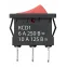Выключатель клавишный KCD1-102 250В AC/DC, 1P, 6А, (3с), ON-ON, черный корпус, красная клавиша, Mini TDM