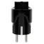 Вилка угловая c/з черная с кнопкой извлечения из сети 16А 250В TDM