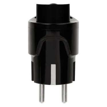 Вилка угловая c/з черная с кнопкой извлечения из сети 16А 250В TDM