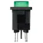 Выключатель клавишный KCD1-201N 250В AC/DC, 2P, 6А, (4с), ON-OFF, черный корпус, зеленая клавиша с LED подсветкой, Mini TDM