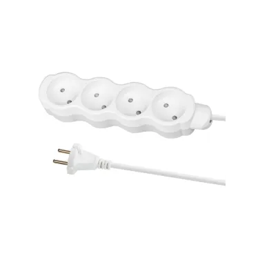 Удлинитель бытовой Люкс 4 гнезда 10 м б/з с з/ш ПВС 2х10 мм2 10 А 250 В 2400 Вт TDM