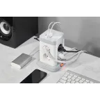 DOMINIC Удлинитель У08K 8 мест 2P+PE 1,5м 3х1,0мм2 16А/250В USB A+C 20Вт серый IEK