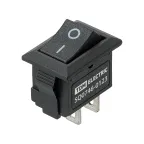 Выключатель клавишный KCD11-101 250В AC/DC, 1P, 3А, (2с), ON-OFF, черный, Micro TDM