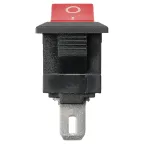 Выключатель клавишный KCD11-102 250В AC/DC, 1P, 3А, (3с), ON-ON, черный корпус, красная клавиша, Micro TDM