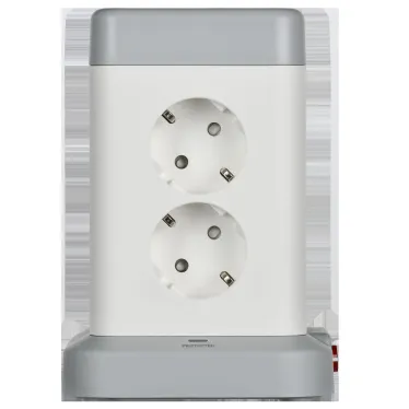 DOMINIC Удлинитель У08K 8 мест 2P+PE 1,5м 3х1,0мм2 16А/250В USB A+C 20Вт серый IEK