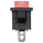 Выключатель клавишный KCD1-102 250В AC/DC, 1P, 6А, (3с), ON-ON, черный корпус, красная клавиша, Mini TDM