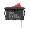 Выключатель клавишный KCD1-101 250В AC/DC, 1P, 6А, (2с), ON-OFF, черный корпус, красная клавиша, Mini, TDM