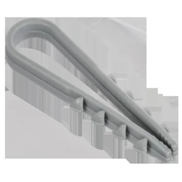 Дюбель-хомут 5х10мм для круглого кабеля нейлон серый (100шт/упак) GENERICA