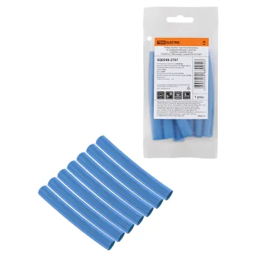 Набор трубок термоусаживаемых клеевых Моноцвет синий 95/30 TDM