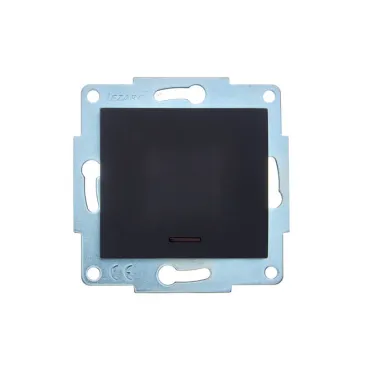 ASTI Выключатель 1-кл. с подсветкой, 10 А, механизм, чёрный бархат Lezard 7081-4288-111