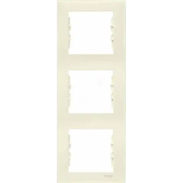 Sedna Рамка 3 поста вертикальная бежевая