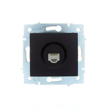 ASTI Розетка компьютерная чёрный бархат механизм Lezard 7081-4288-139