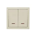 LETO Выключатель двойной с подсветкой крем Lezard 752-0300-112