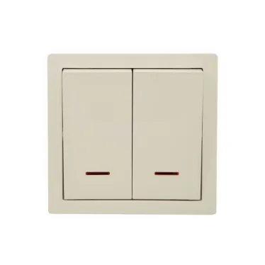 LETO Выключатель двойной с подсветкой крем Lezard 752-0300-112