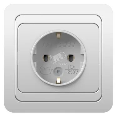CLASSIC Розетка с заземлением скрытая 16А белая