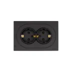                  OSEN Розетка двойная с заземлением 16А, механизм, чёрный бархат Lezard 743-4200-127B
               