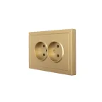                  ASTI Розетка двойная без заземления 16А, золото Lezard 7081-3600-128B
               