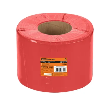 Термоусаживаемая трубка ТУТнг 80/40 красная (25 м/ролл) TDM