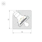 Профиль с экраном SL-KANT-H10-SQUARE-2000 IRON GREY Алюминий+пластик
